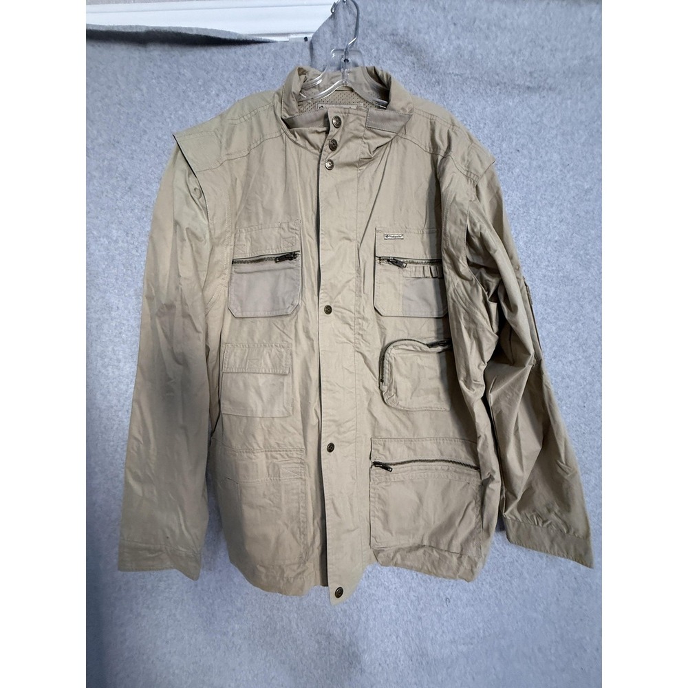 Weekender Traveler Adventure Series Jacket Mens XL Beige Safari Pockets